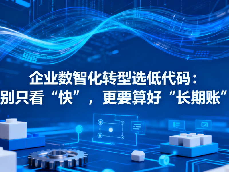 企業數智化轉型選低代碼，別只看“快”，更要算好“長期賬”