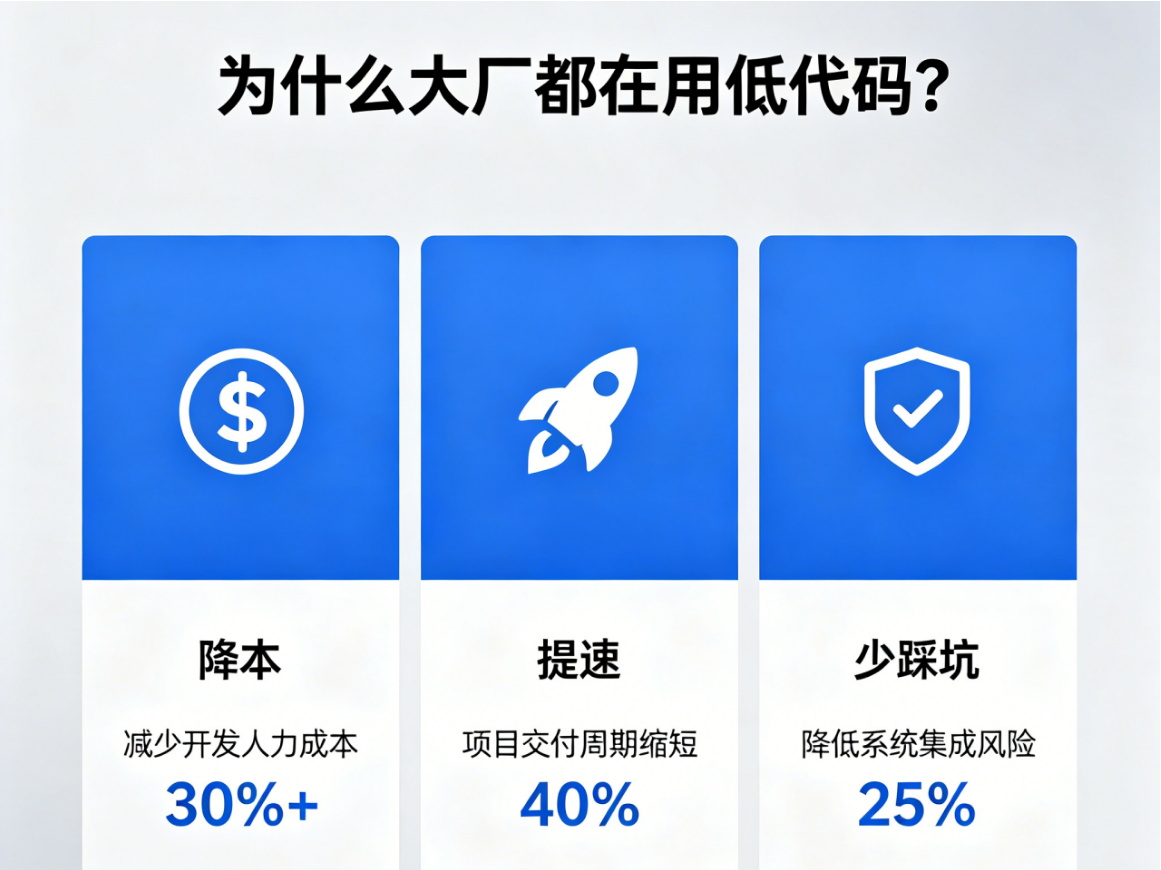 為什么大廠都在用低代碼？核心就是降本提速少踩坑